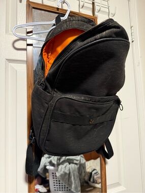 lululemon athletica Black Backpack with Orange Interior